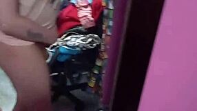 Natural ladyboy in pink shirt