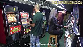 Ashley Gray Trades Casino Credit For Sloppy Blowjob And Squirting Cowgirl.