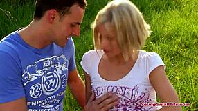 V Blonde German Girl Public