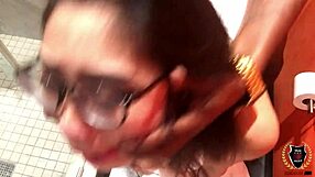 horny rome major drills skinny eva yi in steamy bathroom