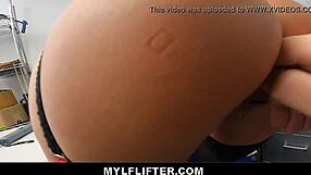 stunning blonde milf brittany andrews gets fingered in stockings during shop cavity search, then masturbates in spooning reality.