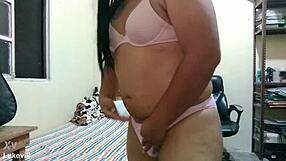 i'm havin fun alone, transsexual mexican masturbatin with dildo