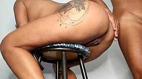 On the bench, he loves pounding my ass with his big cock