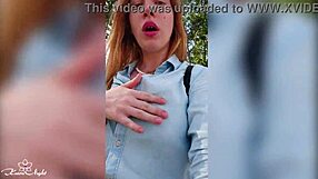 Depraved Blonde Flashes Big Tits In Public Outdoor Nudity Show!