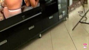 ebony bbw enjoys activities in garage setting