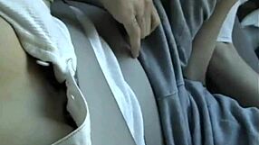 hot couple blowjob and fingering on car pov