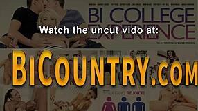 Biseksuele gasten neuken en spuiten babe vol met zaad