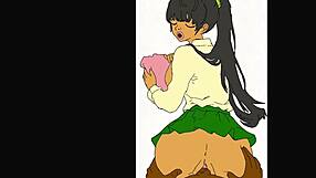 교복 입은 헨타이에서 뜨거운 흑인 자지에 저항 못해