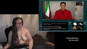 Naked Brunette Scarlet Performs Hand Play On Natural Tits