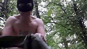 French Solo Slut Teases Outdoors in Forest Session