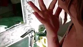 teresa cleans bathroom, i cum on her face!