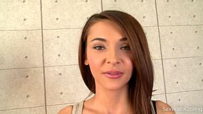 I welcome smoking hot college babe Alexis Brill to porn casting.