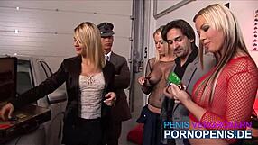 Seductive Horny Blondes Fuck In A Group With Condoms