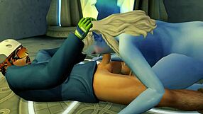 Evil snow queen submits to intense cock domination