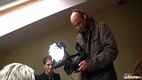 Naughty bitch Tina joins new couple in threesome fuck during homemade casting