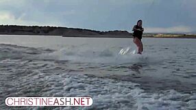 I'm feeling so sexy as a big-titted milf waterskiing outdoors in america