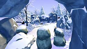 Evil snow queen submits to intense cock domination