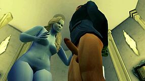 Evil snow queen submits to intense cock domination