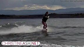 I'm feeling so sexy as a big-titted milf waterskiing outdoors in america