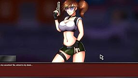 Claire lookalike bites nemesis monster cock by accident