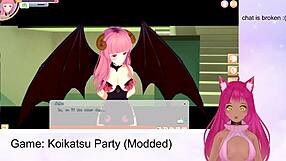 Vtuber Lewdneko Plays Koikatsu Party Part 2 With Big Tits Fucking And Oral Creampie
