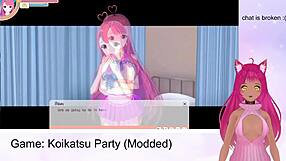 Vtuber Lewdneko Plays Koikatsu Party Part 2 With Big Tits Fucking And Oral Creampie