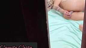 Caught blonde using dildo in ass