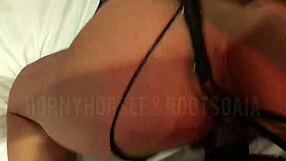 latina poses in latex skirt for interracial scene