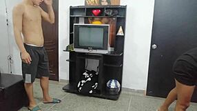 latina milf swallows cousin's cum after passionate fuck