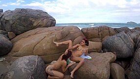 Teen 18+ Hugging on the Rock