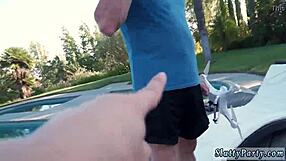 hot russian teen 18+ gets hunted by xxx drone in outdoor group blowjob