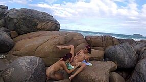 Teen 18+ Hugging on the Rock
