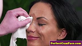 glamcore euro gets facial in hot stockings