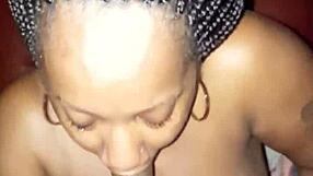 i love giving this ebony blowjob in our homemade video. amateurs explore black cock deeply