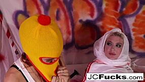 jayden cole and leya falcon play with her asshole