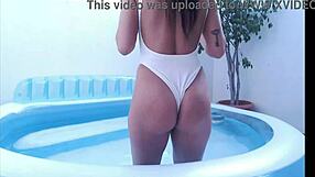 i tease naked by the pool, feeling so exposed and cute