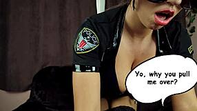 Hot Police Officer Sucks Big Black Cock in Office Costume!