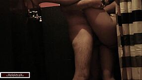 Mexican college girl in hotel bathroom scene