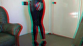 Catsuit Bettie Teases and Plays With Cameraman in Free 3D Version