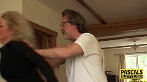 hey, wanna see this kinky stockinged milf gag on my cock? she's got big tits!