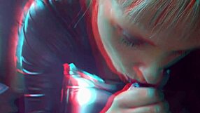 Catsuit Bettie Teases and Plays With Cameraman in Free 3D Version