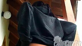 cute carla undresses and fingers her latina pussy solo