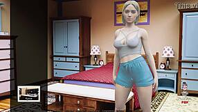 Two playful blondes moan in lingerie during public game with creampie upskirt