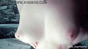 Young hot teen 18+ reveals her big natural tits on camera