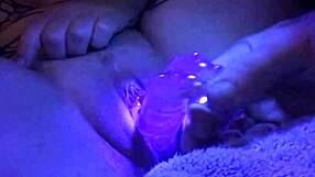 hey, check out this glowing shaved pussy full of toys and dildos! 😏