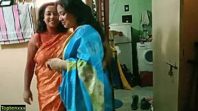 Garoto Tamil de 18 Anos Sortudo em Ménage Hardcore com Duas Milfs Bhabhi