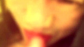 Ladyboy Mika gives blowjob to toy.