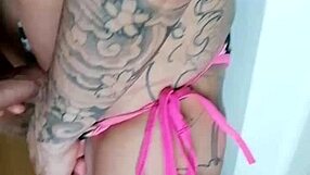 Natscha Foxx Bent Over in Bikini