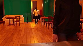 Blonde stepdaughter receives rough blowjob and deepthroat in group scene