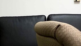 Zelda participates in a casting interview on the sofa.